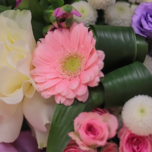 Букет из гребены мини и Французской розы